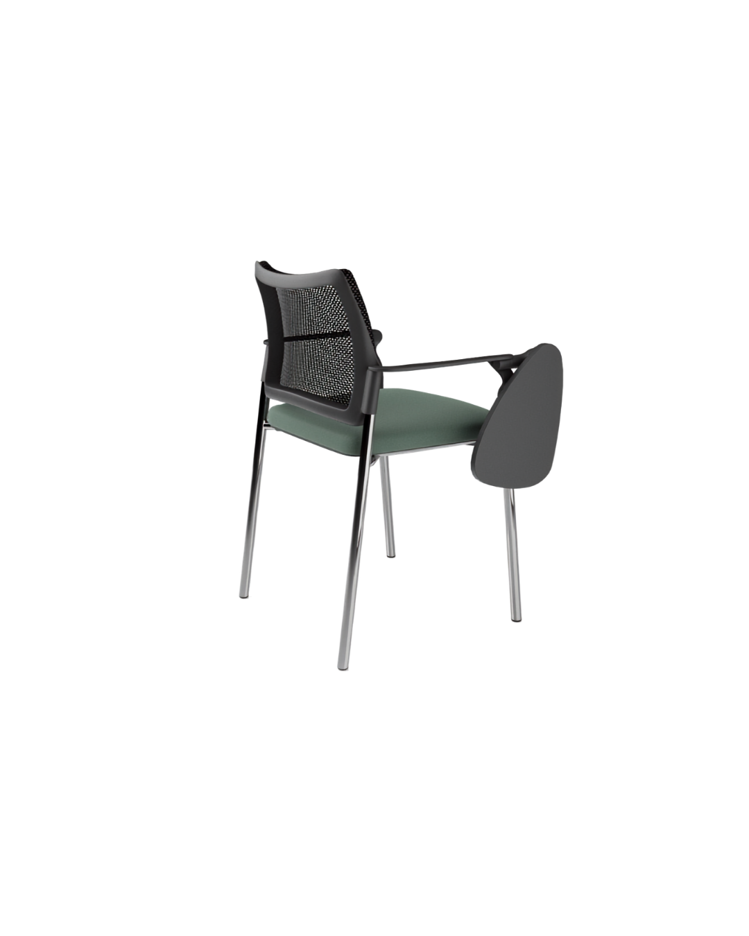 Cadeira Task A6 Tela com Prancheta Escamoteável para treinamento e capacitação, com design ergonômico, mobilidade e praticidade para ambientes corporativos e educacionais.